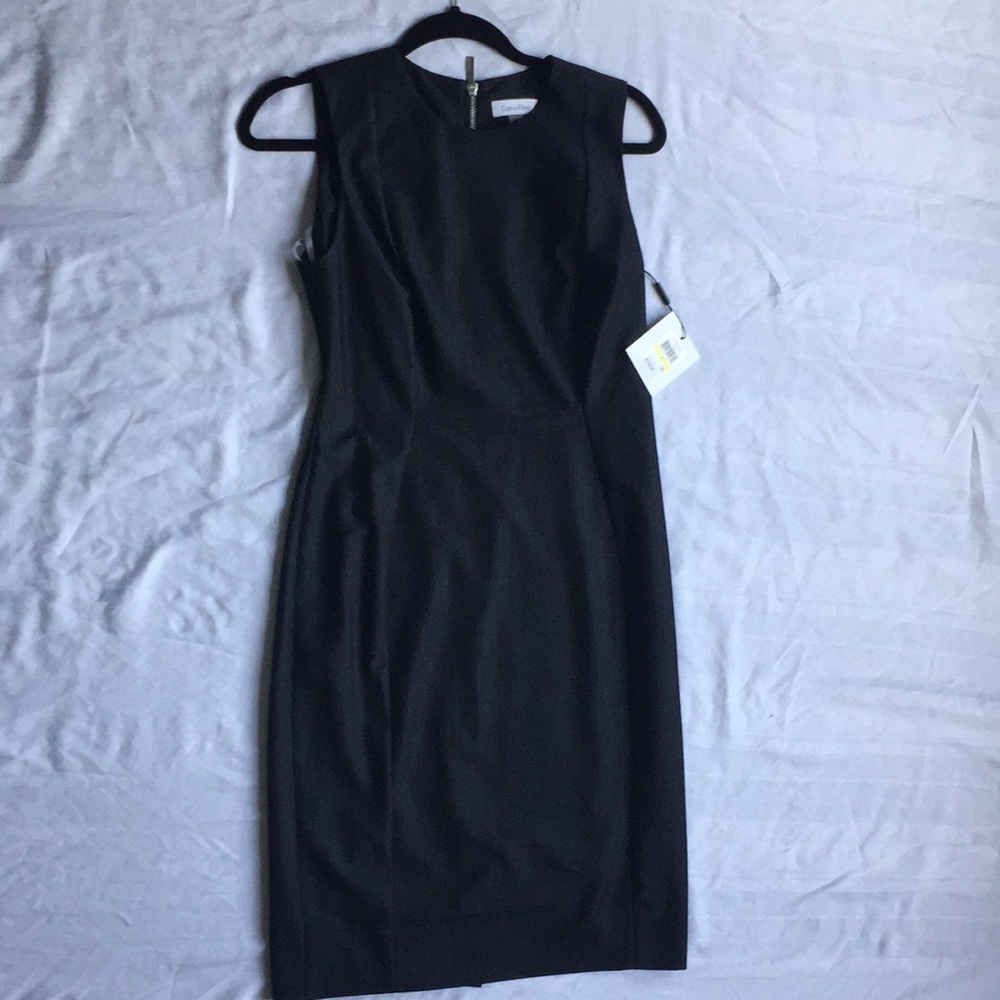 Calvin Klein navy fitted dress - size 4